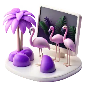 online jungle with flamingos